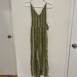 NWT Green Striped Jumpsuit • MEDIUM